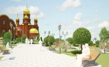 Вхідна зона з містка. Праворуч бачимо фрагмент лiтньоi естради.Пiвденно-східний схил.